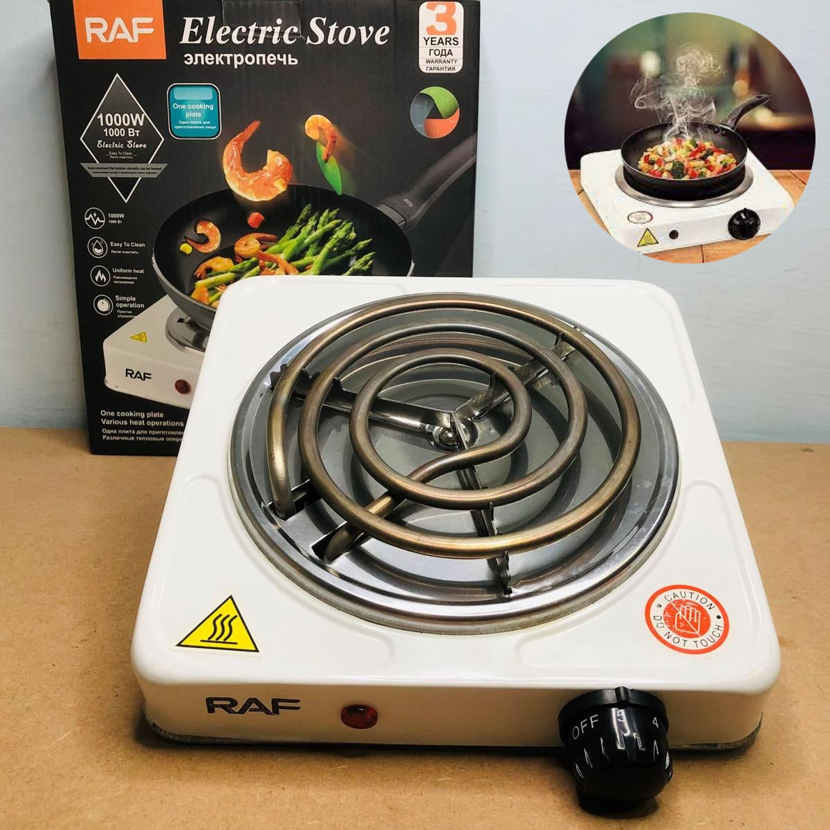 1000W Electric Stove,Single Burner Cooktop,Compact and Portable Electric  Hot Plate,Stainless Steel Hot Plate Cooktop with Temperature Control